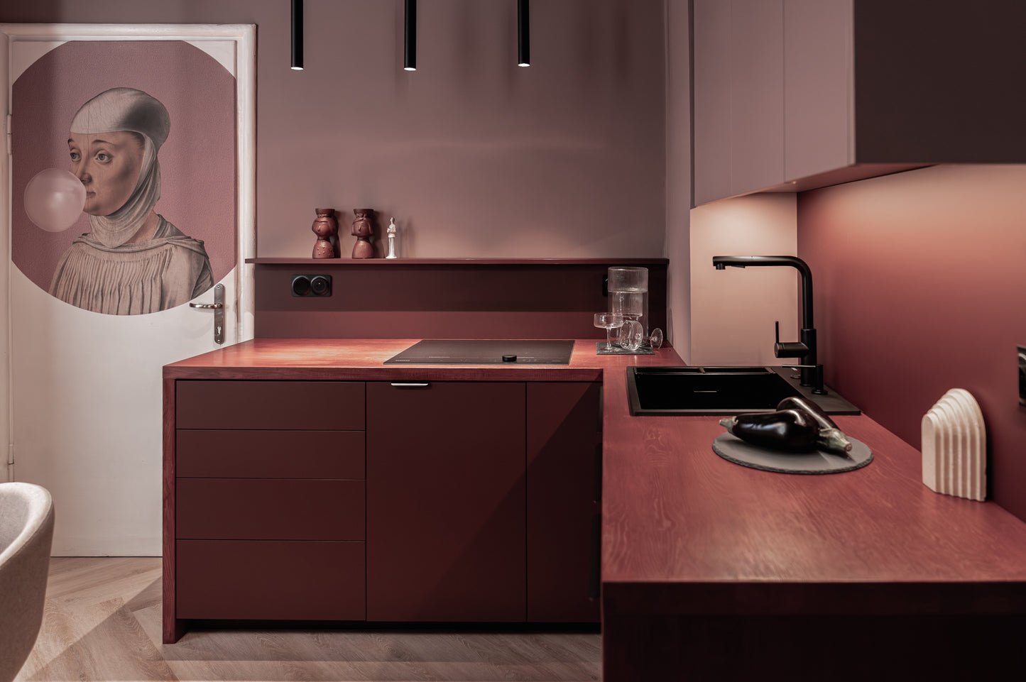 Virtuves jaucējkrāns ar izvelkamu snīpi MOMI 34,8 cm nero - N1 Home