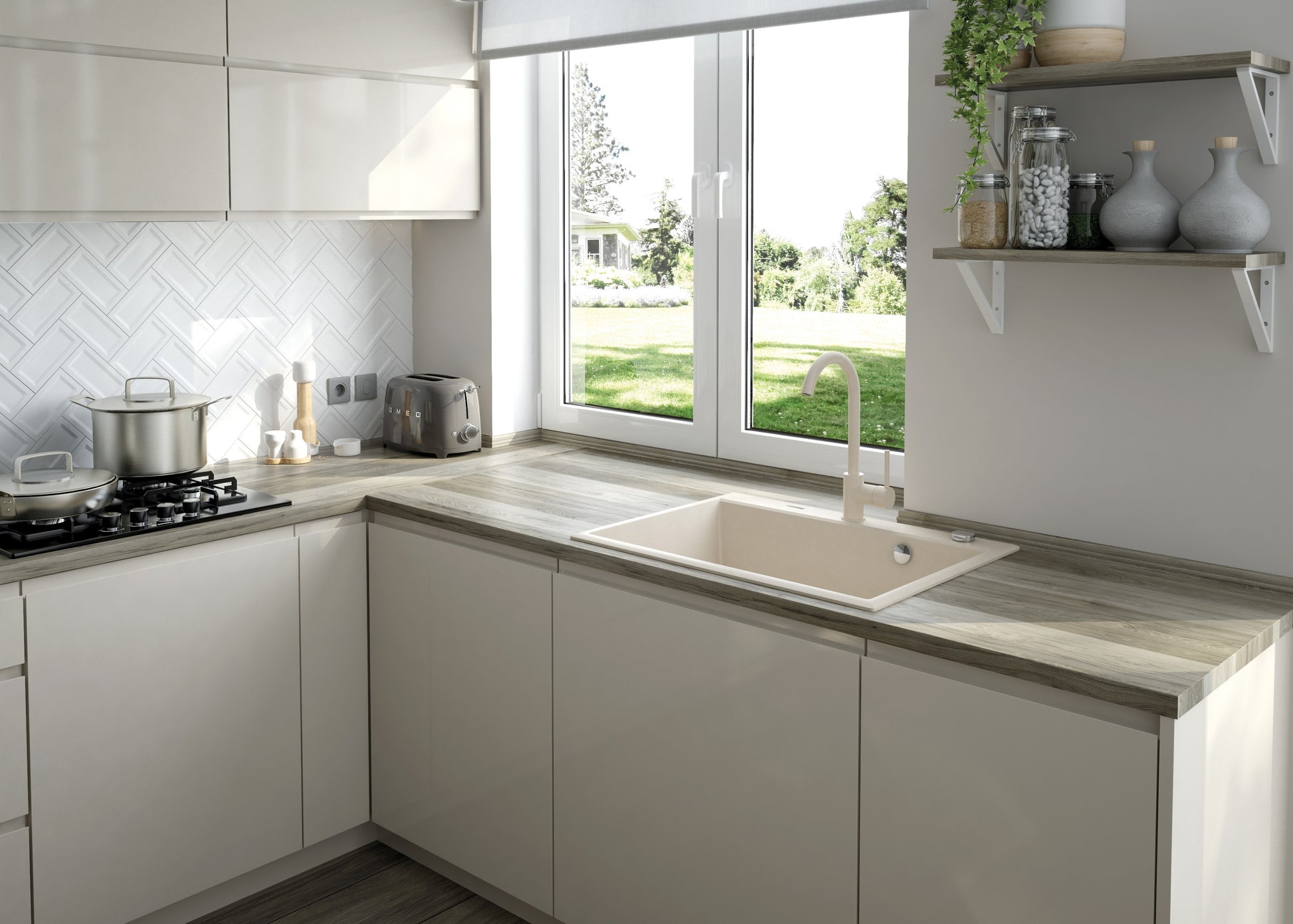 Virtuves jaucējkrāns Milin 353 mm bianko - N1 Home