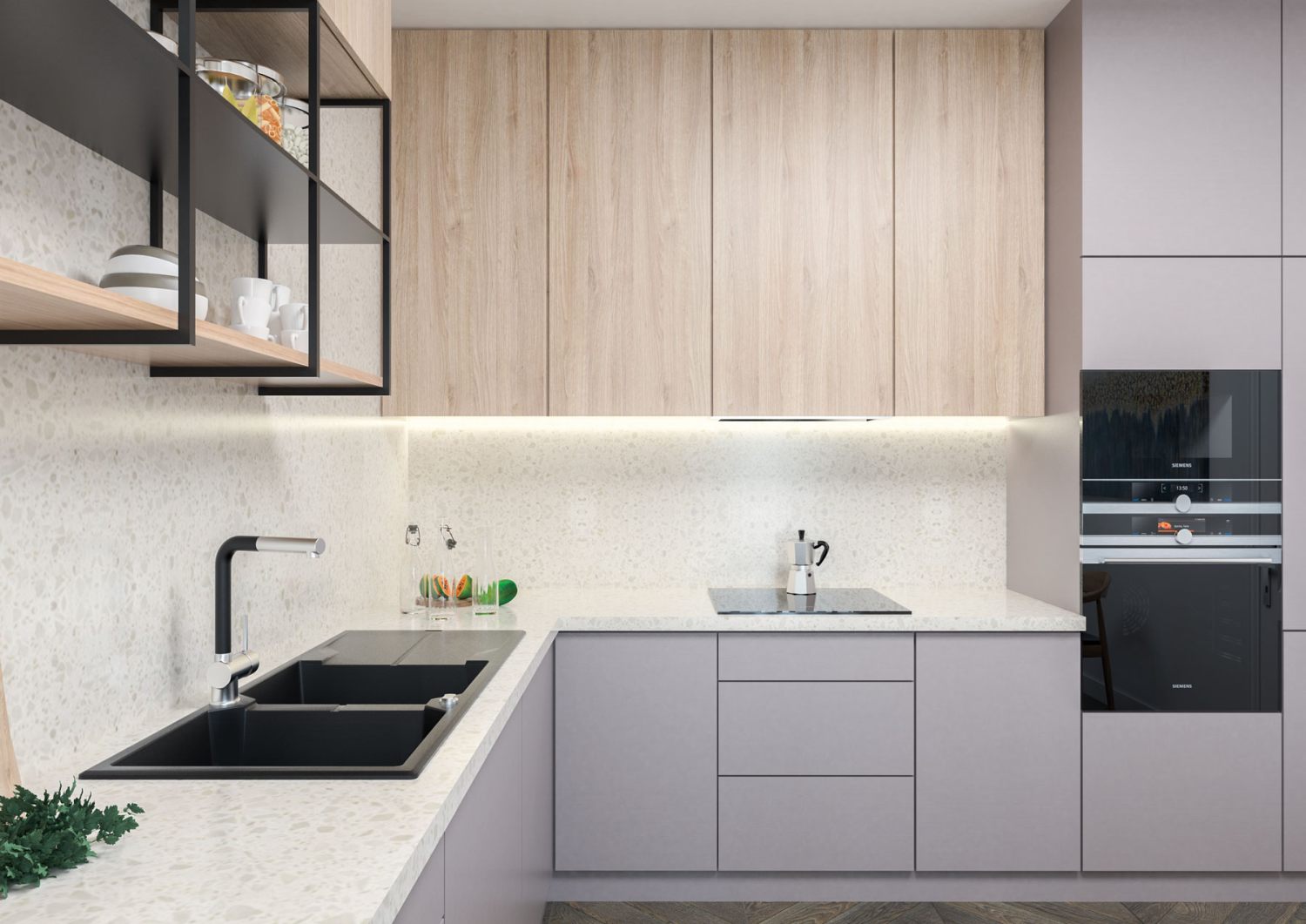 2 bļodiņu granīta izlietne ar notekcauruli Andante 1160 x 500 x 224 bēšs - N1 Home