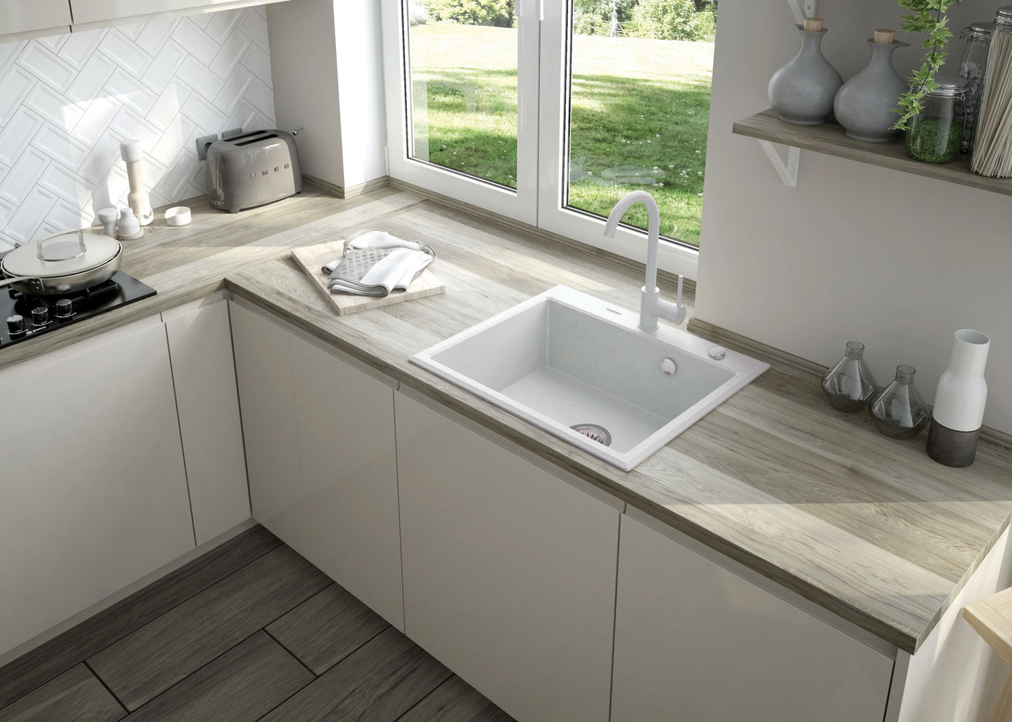 Virtuves jaucējkrāns Milin 353 mm bianko - N1 Home