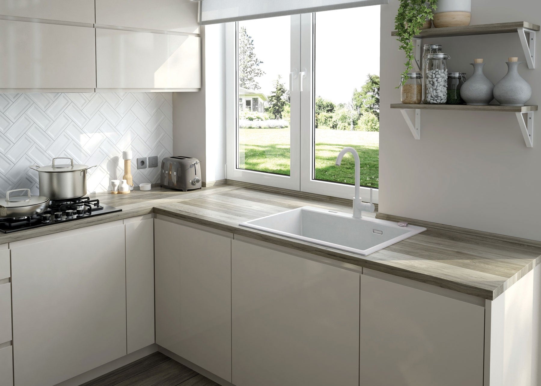 Virtuves jaucējkrāns Nemezja 350 mm antracīta metālika - N1 Home