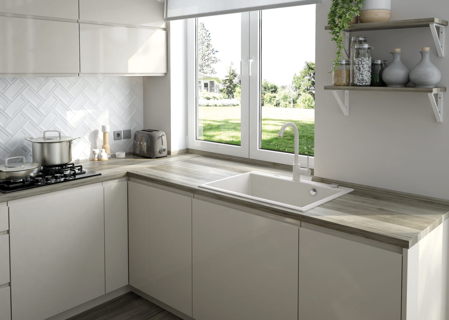 Virtuves jaucējkrāns Milin 353 mm bianko - N1 Home