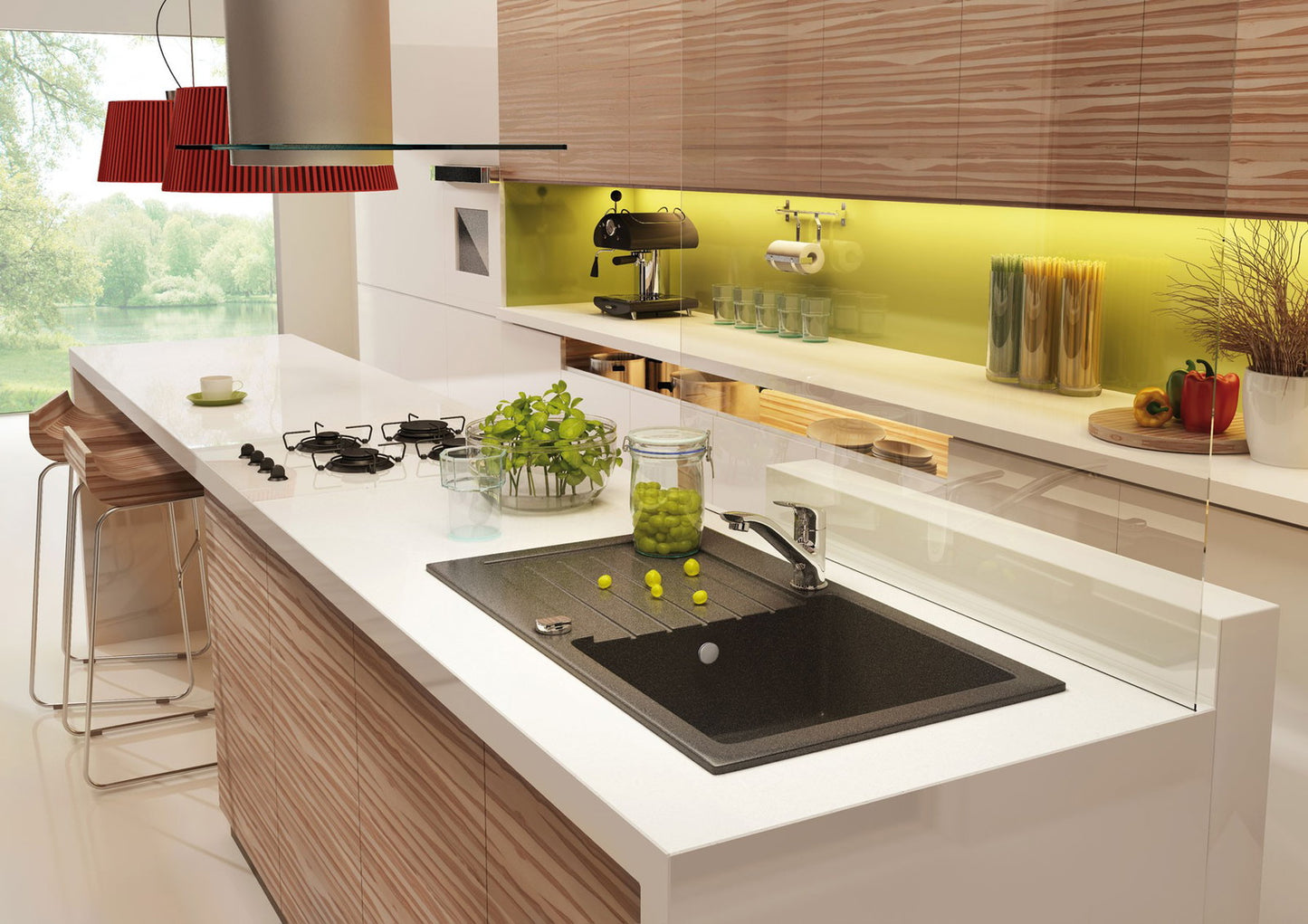 Granīta izlietne ar jaucējkrānu Zorba 580 x 440 x 164 bēšs - N1 Home