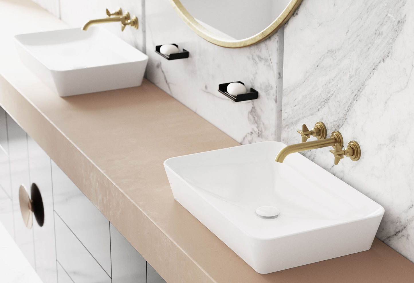 Iebūvēts izlietnes maisītājs Temisto 198 mm brass - N1 Home