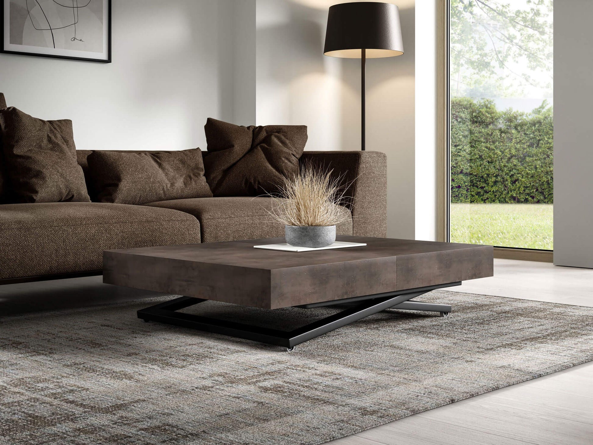 Galds Tiks U 27-80/120-200/80 cm tumši pelēks Čikago - N1 Home