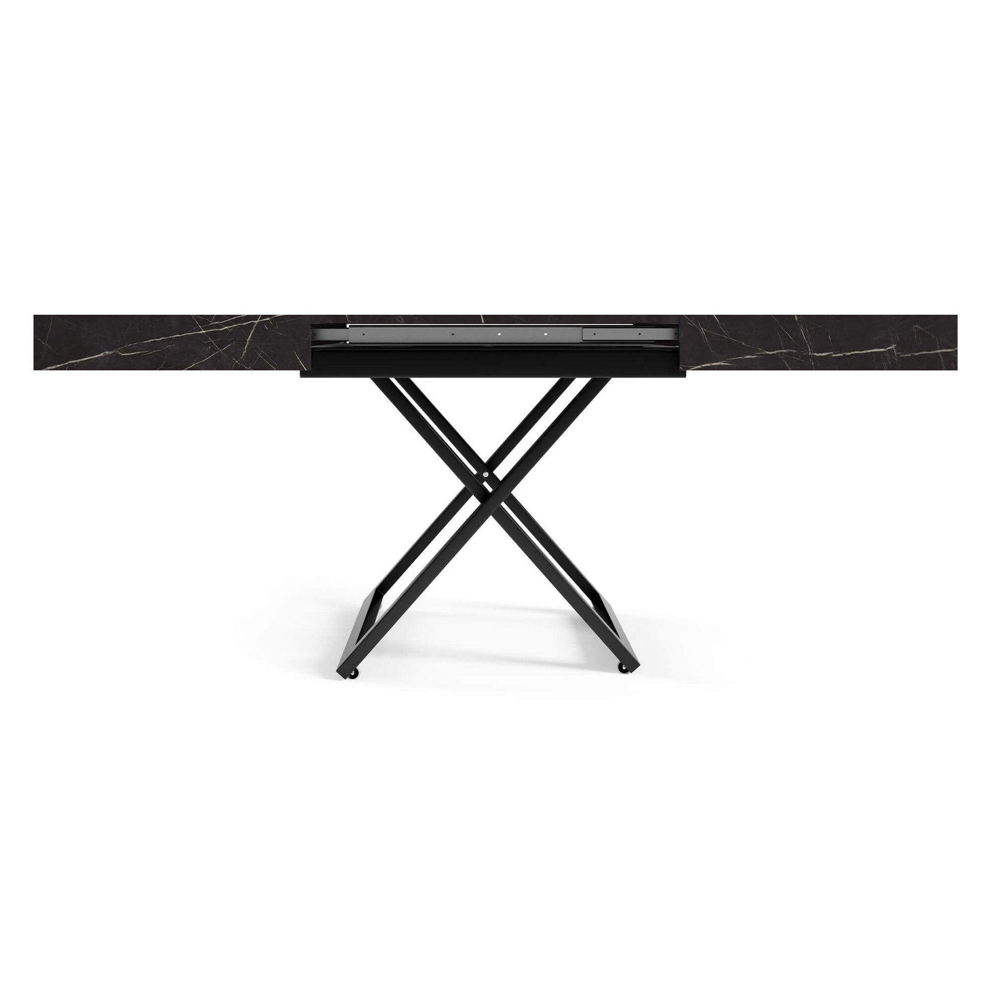 Galds Tiks U 27-80/120-200/80 cm balts hromix/zelts - N1 Home