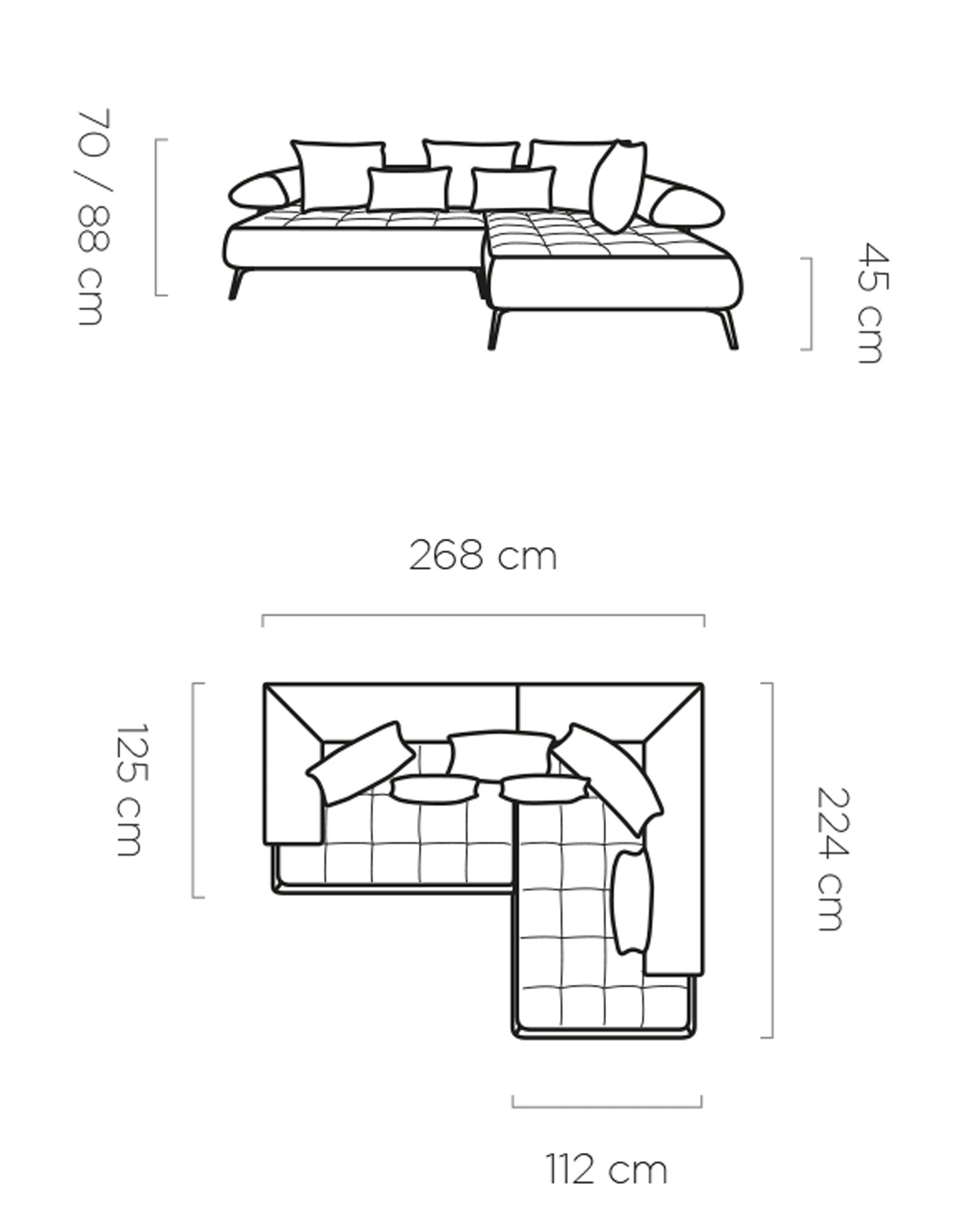 Dīvāns SFERA 268/224/165 cm - N1 Home
