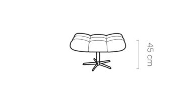 Pufs Sins 45/46/69 cm balts, florence 3 taupe - N1 Home