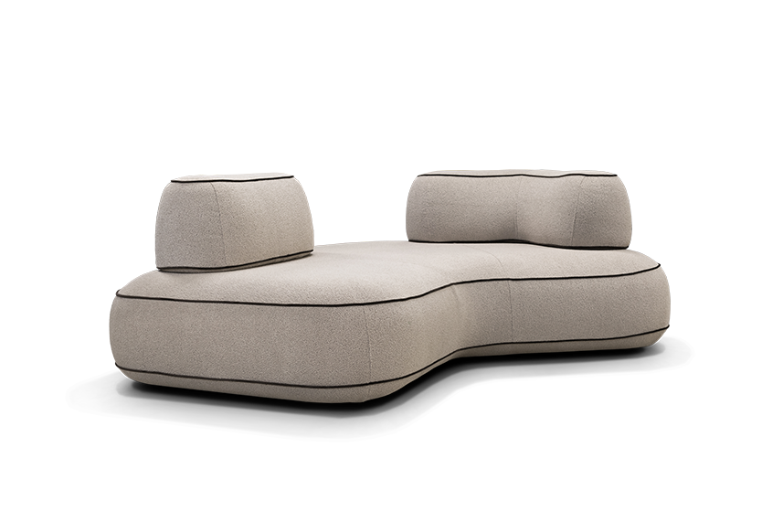 Dīvānd-krēsls Skew U Befame 72/224/183 cm bēšs - N1 Home