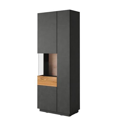 Skapis Solani 80/207/40 cm antracīts/Votan ozols - N1 Home