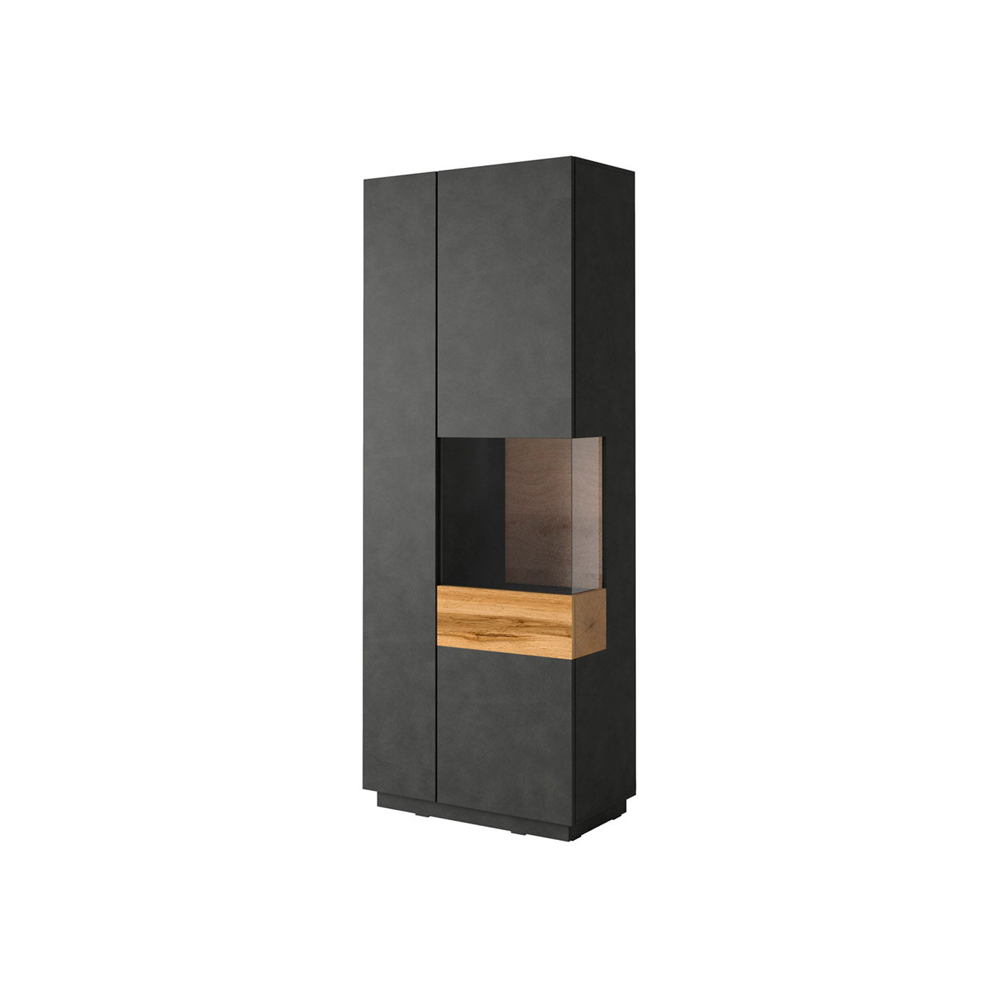 Skapis Solani 80/207/40 cm antracīts/Votan ozols - N1 Home