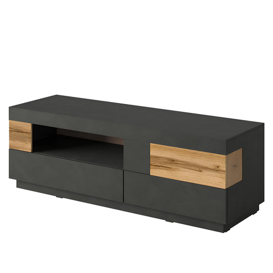 TV skapis Solani 160/54/50 cm antracīts/Votan ozols