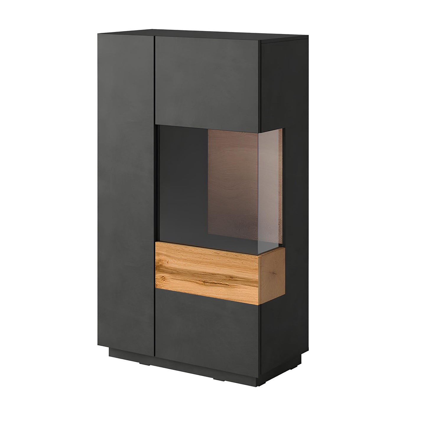 Skapis Solani 80/139/40 cm antracīts/Votan ozols - N1 Home