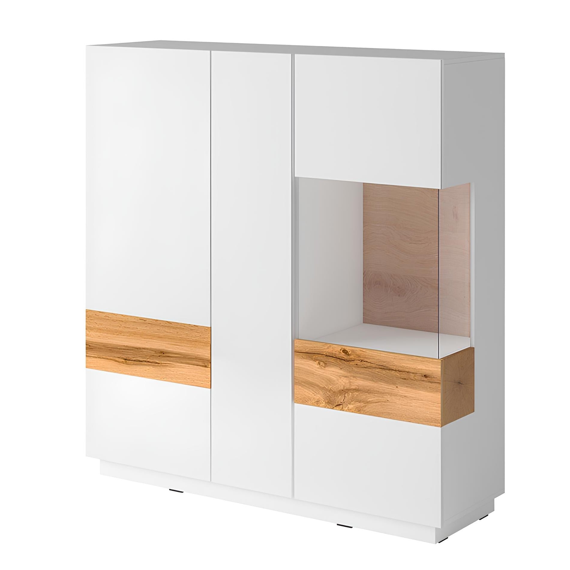 Kumode Solani 130/139/40 cm balts/Votan ozols - N1 Home