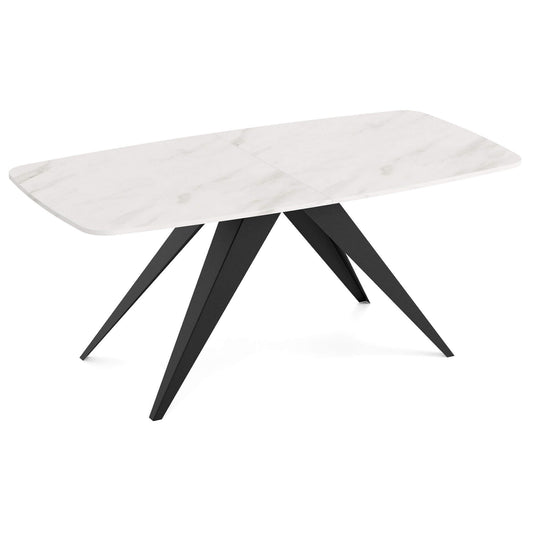 Galds Fery 76/160/80; 76/180/90 cm balts marmors/melns - N1 Home