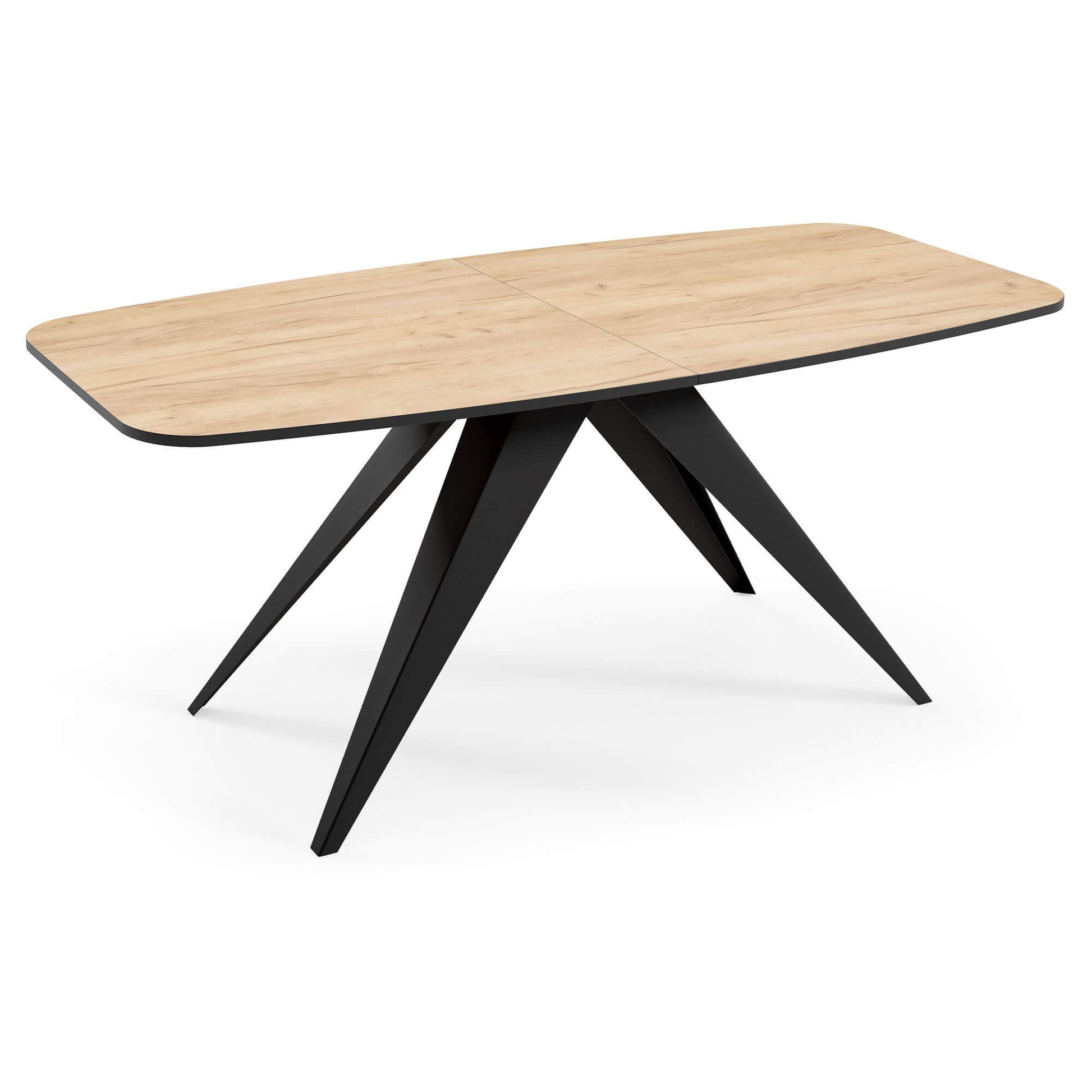 Galds Fery 76/160/80; 76/180/90 cm Krafts zelts ozols/melns - N1 Home