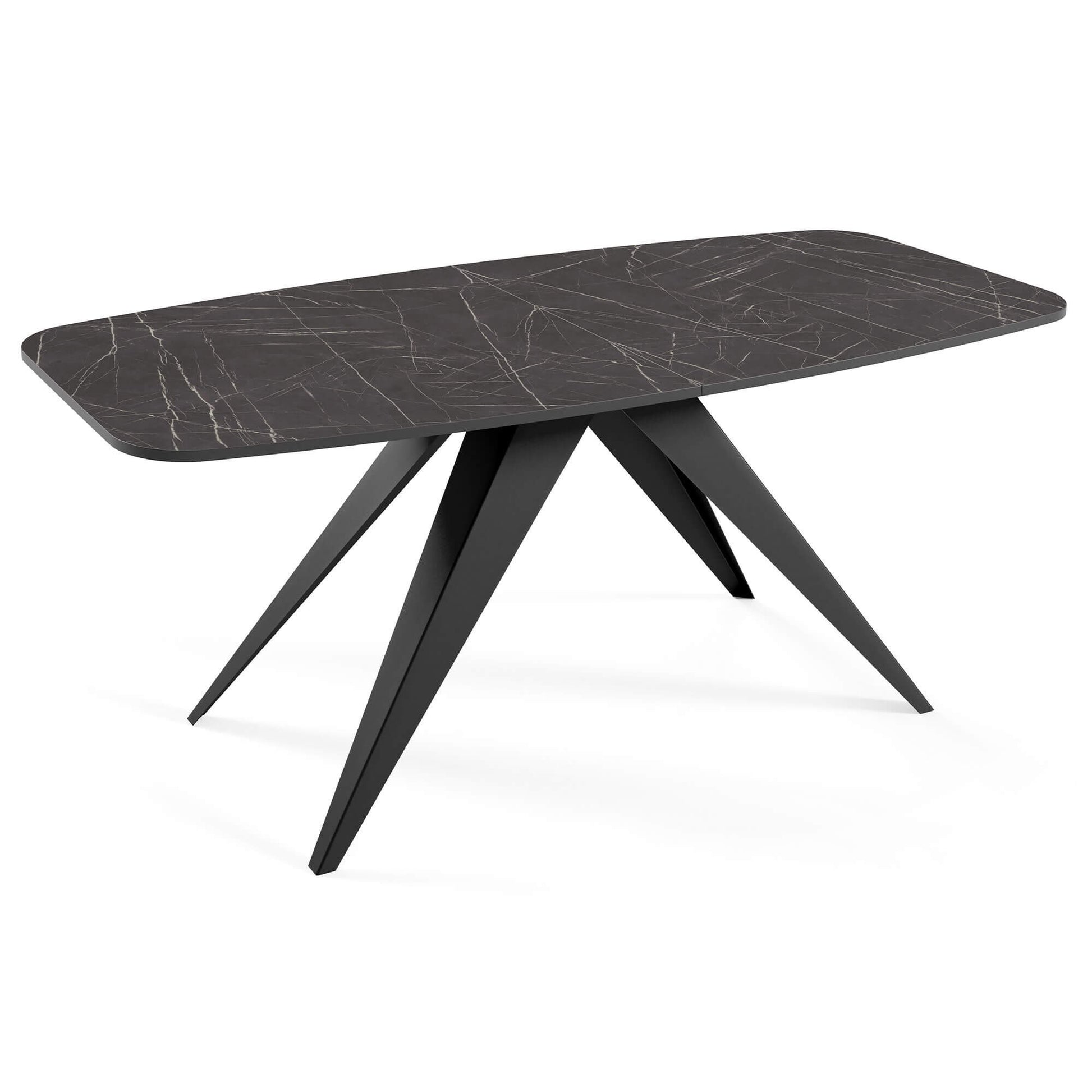 Galds Fery 76/160/80; 76/180/90 cm melns Pietra Grigia/melns - N1 Home