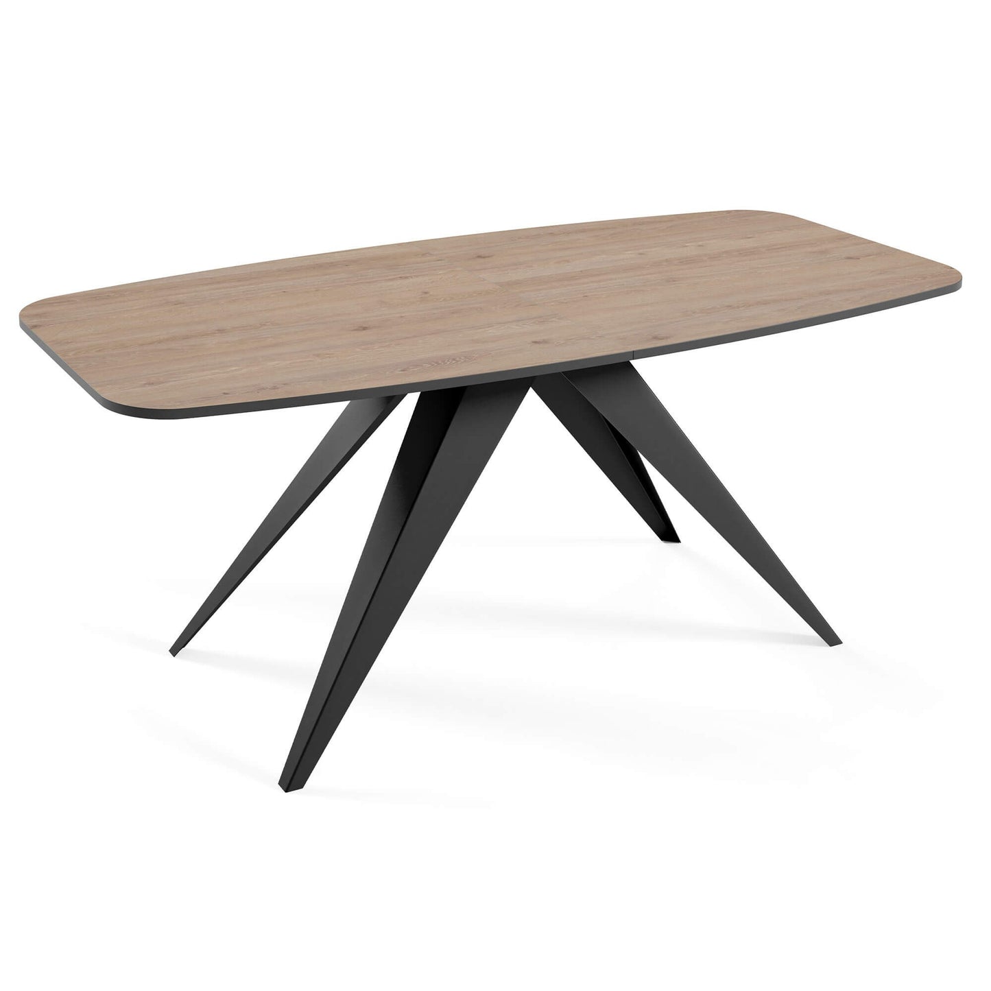 Galds Fery 76/160/80; 76/180/90 cm Truffls brūns Davos ozols/melns - N1 Home