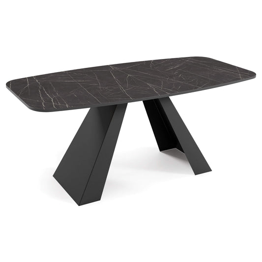 Galds Myra 160/76/80 cm melns Pietra Grigio - N1 Home