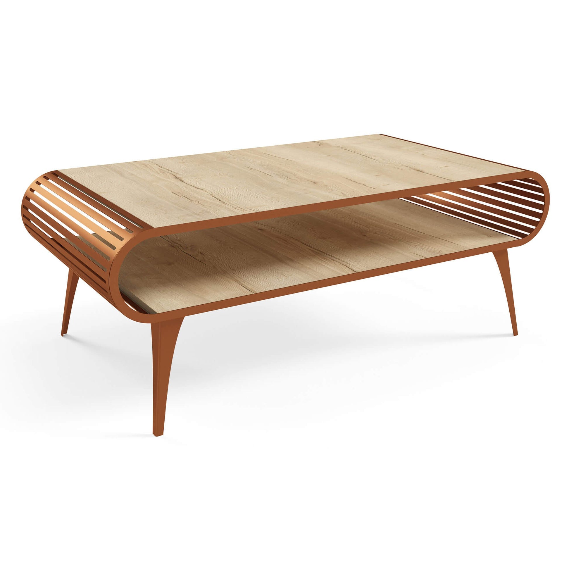 Kafijas galds Aristas 120/60/44 cm Dabīgs ozols Halifax/terrakota - N1 Home