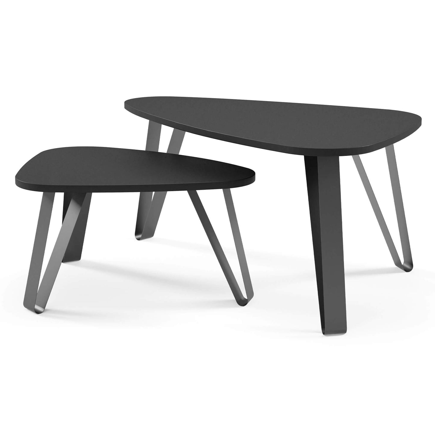 Kafijas galds (2) Ovači 94/60/42 cm melns/melns - N1 Home