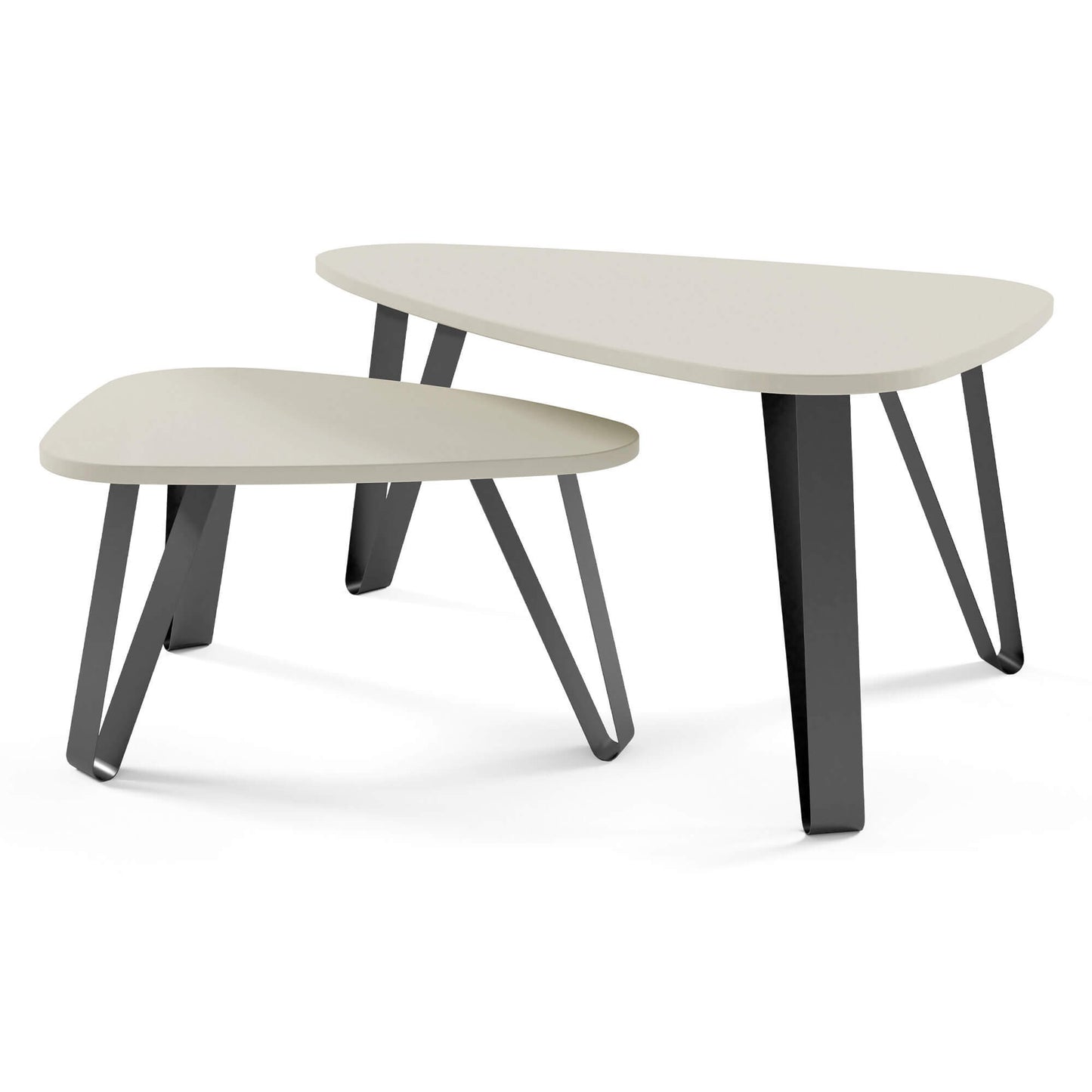 Kafijas galds (2) Ovači 94/60/42 cm kašmirs/melns - N1 Home