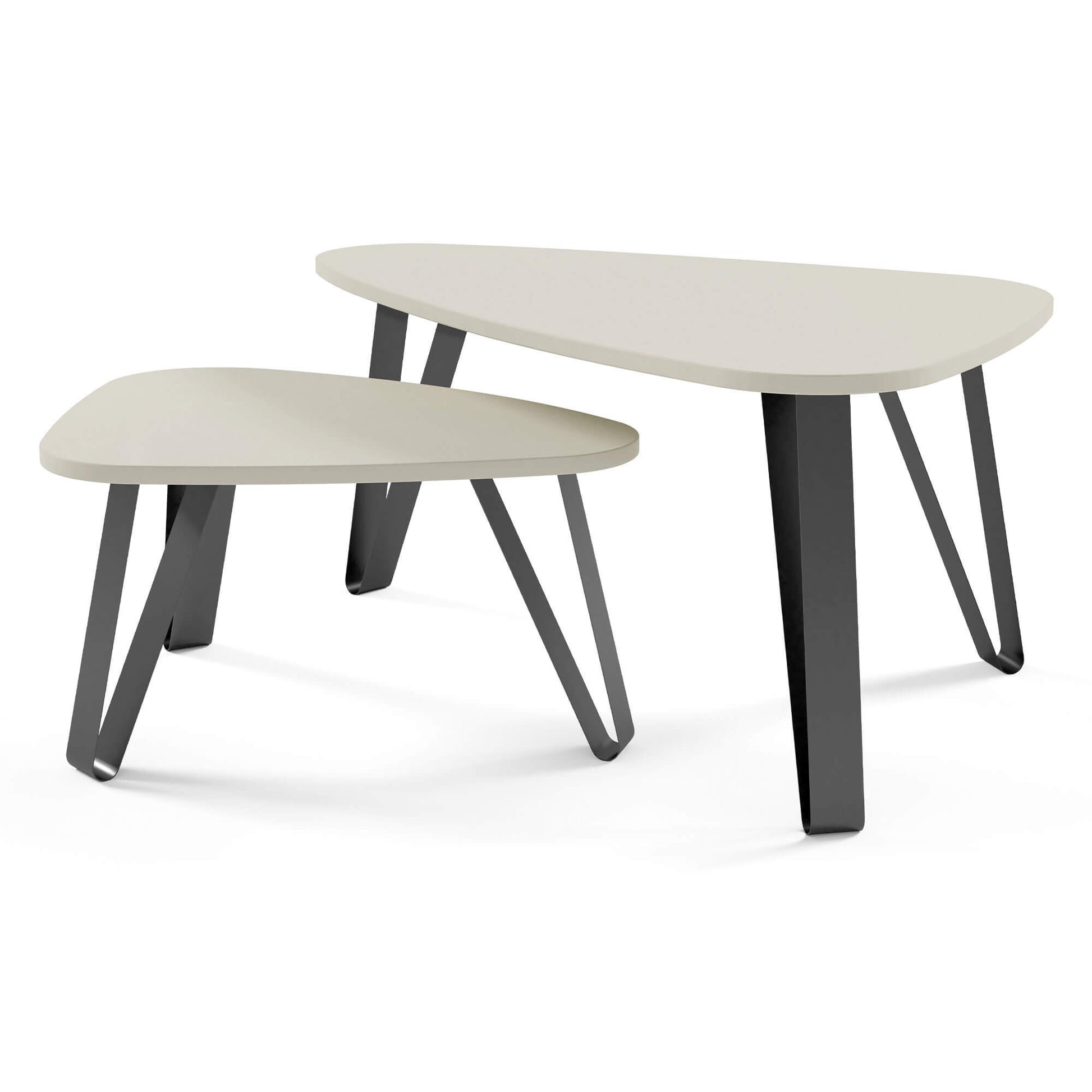 Kafijas galds (2) Ovači 94/60/42 cm kašmirs/melns - N1 Home