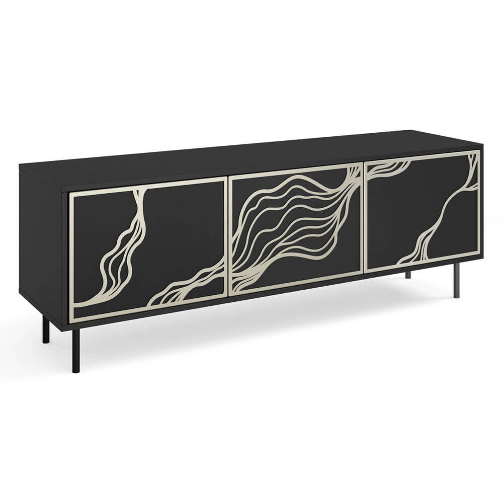 TV skapis Maros 161/38/62 cm melns/kašmirs - N1 Home