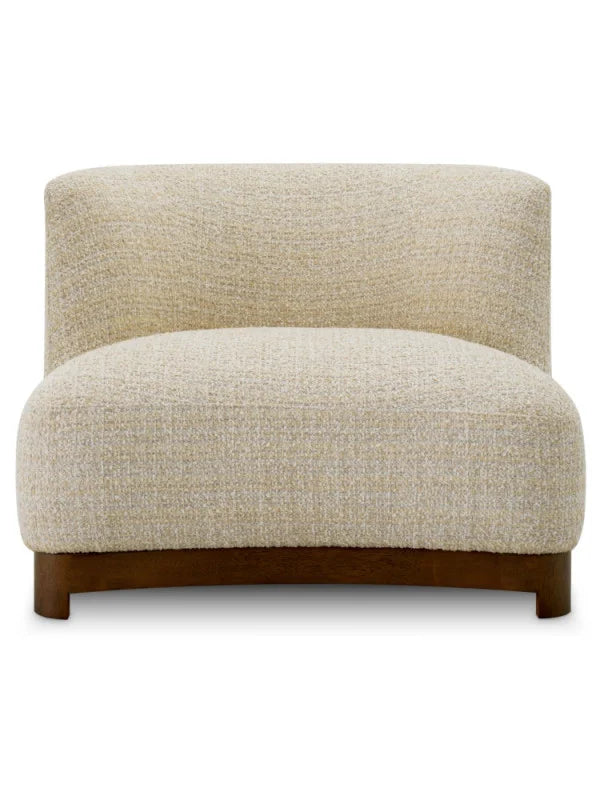 Krēsls Stelvio Eichholtz 92/92/74 cm Winslow chenille beige | walnut finish base - N1 Home