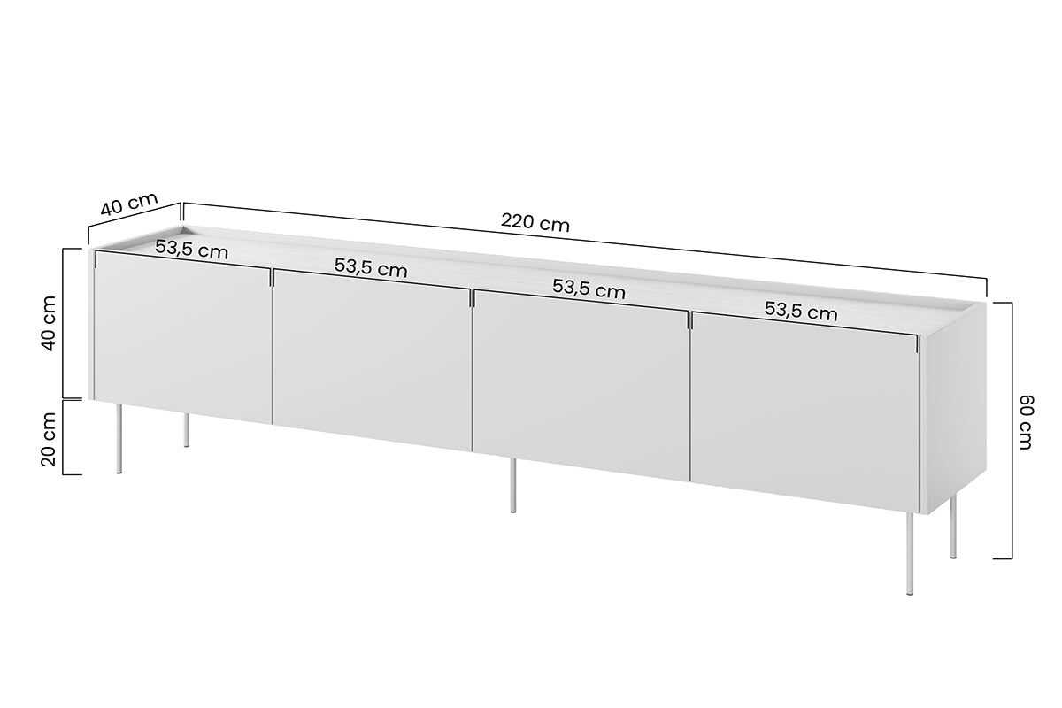 TURIN RTV kumode 220/60/40 melns