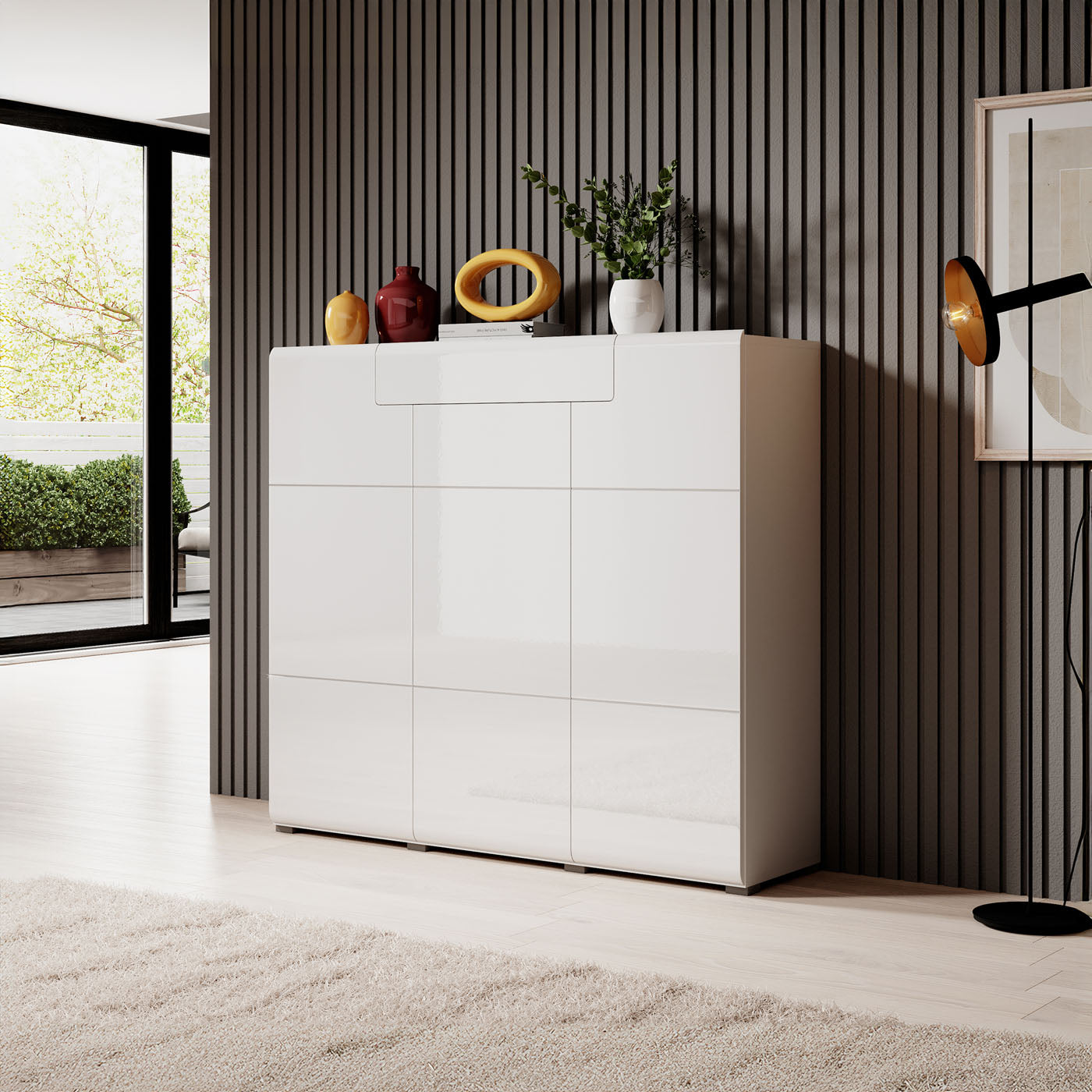 Kumode Tola 147/39/131 cm balts - N1 Home