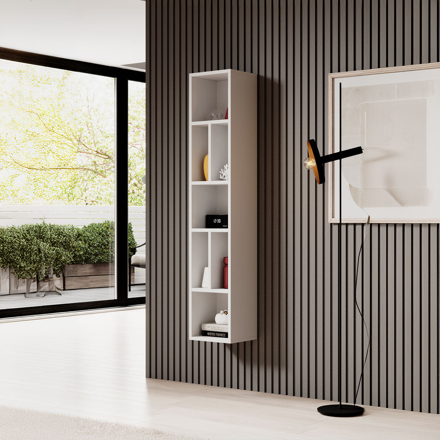 Piekarināms elements ar plauktiem Tola 32/159/25 cm balts/San Remo ozols - N1 Home