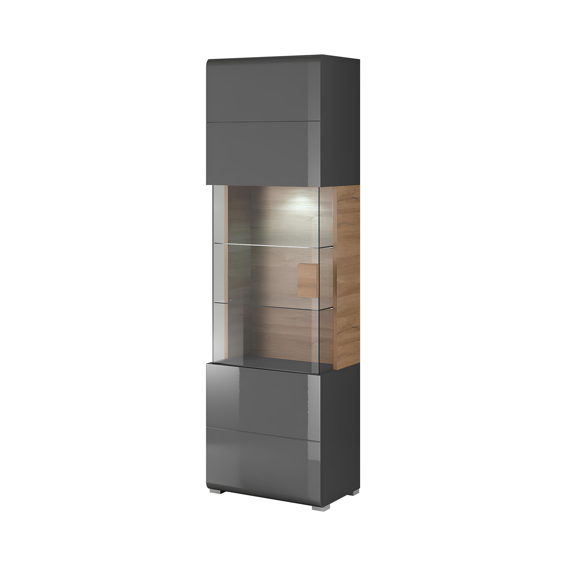 Skapis Tola 60/39/204 cm antracīrs/Grandson ozols - N1 Home