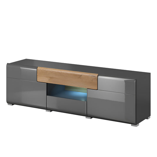 TV skapis Tola 159/39/47 cm antracīts/Grandson ozols
