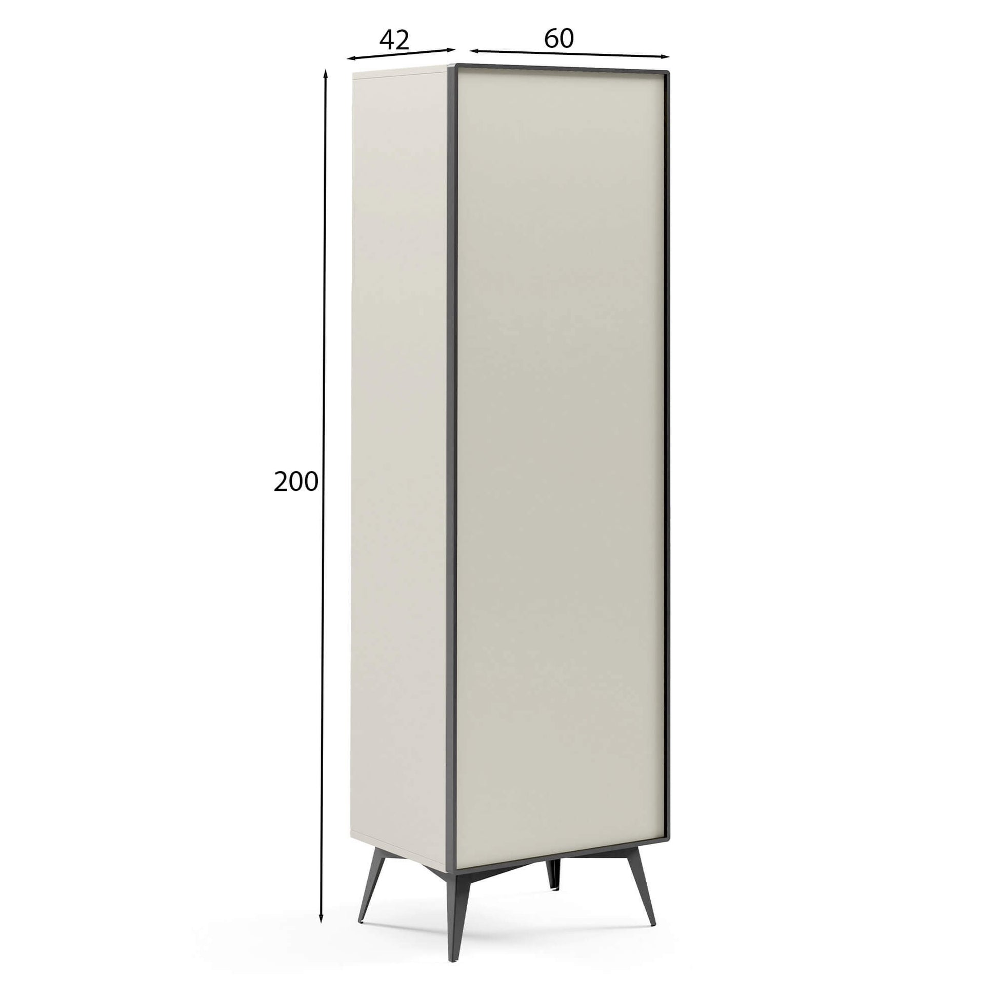 Skapis Maveja 200/60/42 cm kašmirs/melns - N1 Home