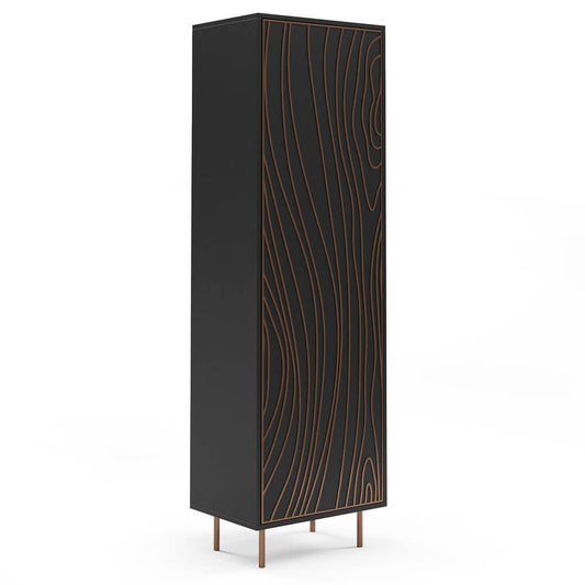 Skapis Tivas 60/200/42 cm melns/varš - N1 Home