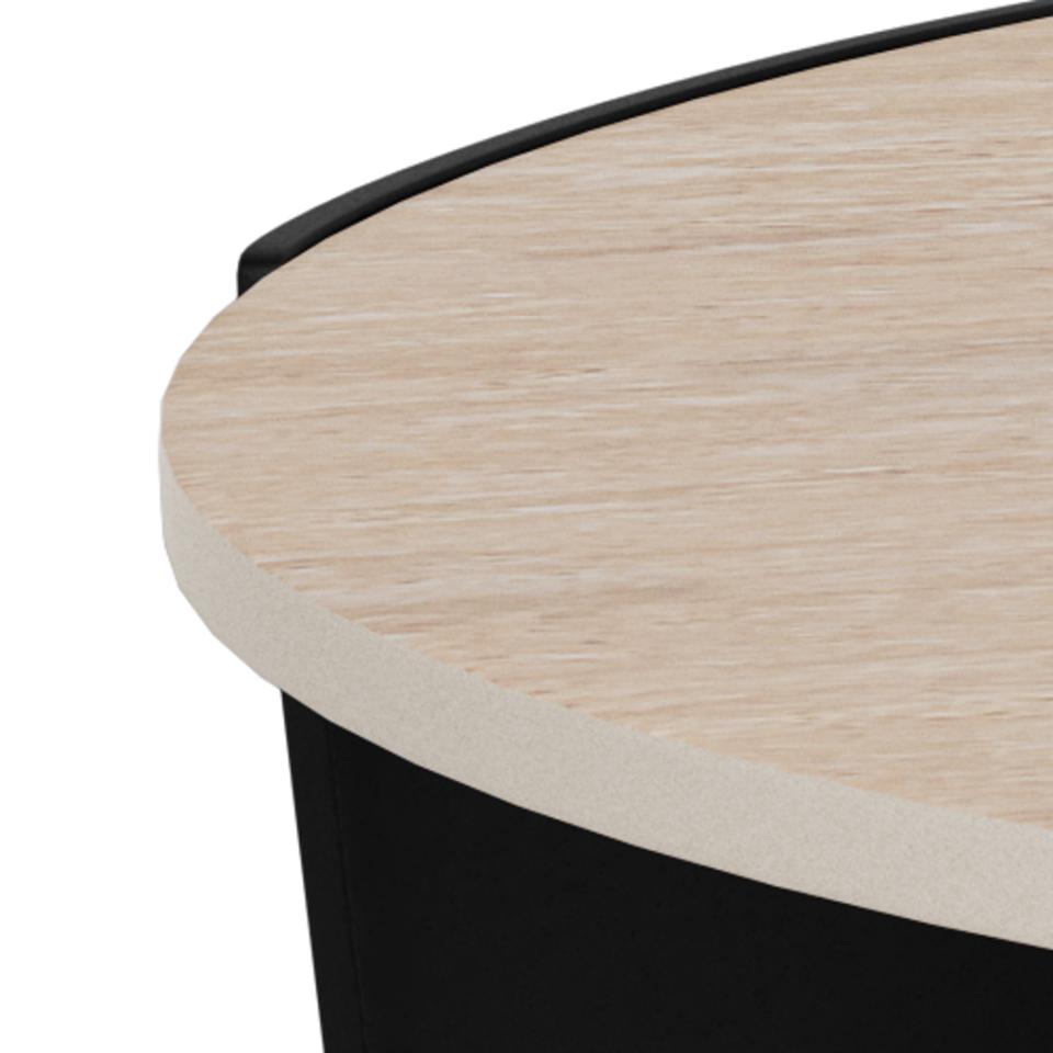 Kafijas galds 80/80/42 cm Travertine ceramic/melns