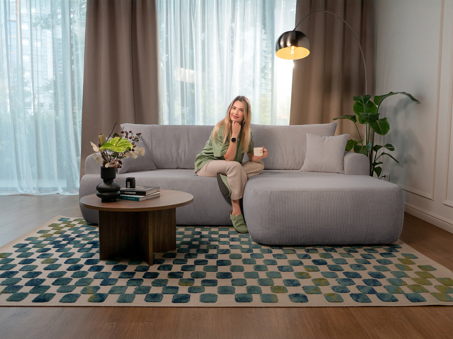 Dīvāns Ovors 93/260/165 cm Lincoln D 86 - N1 Home