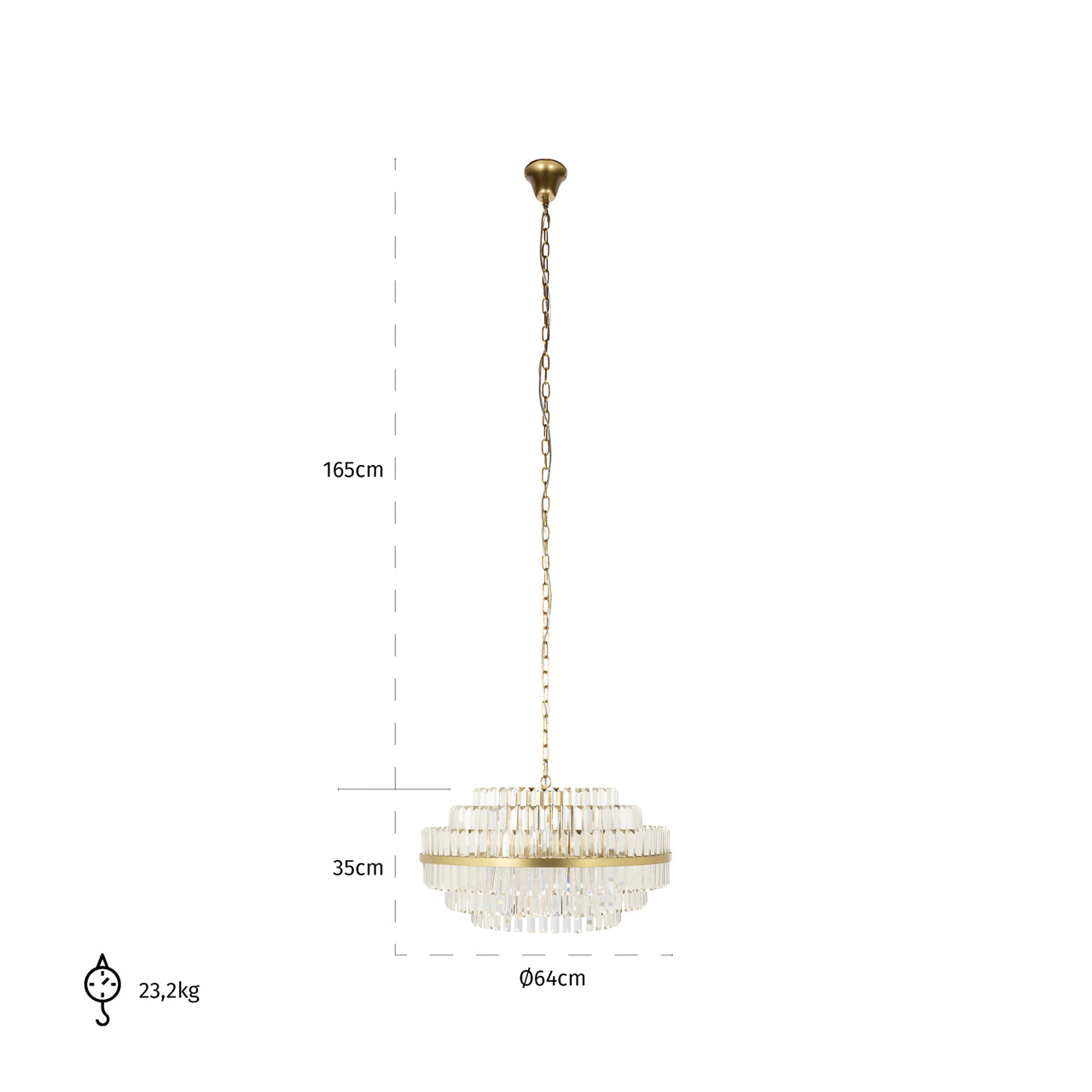 Lustra Desire brushed gold  Richmond Interiors 38/65 cm zelts - N1 Home