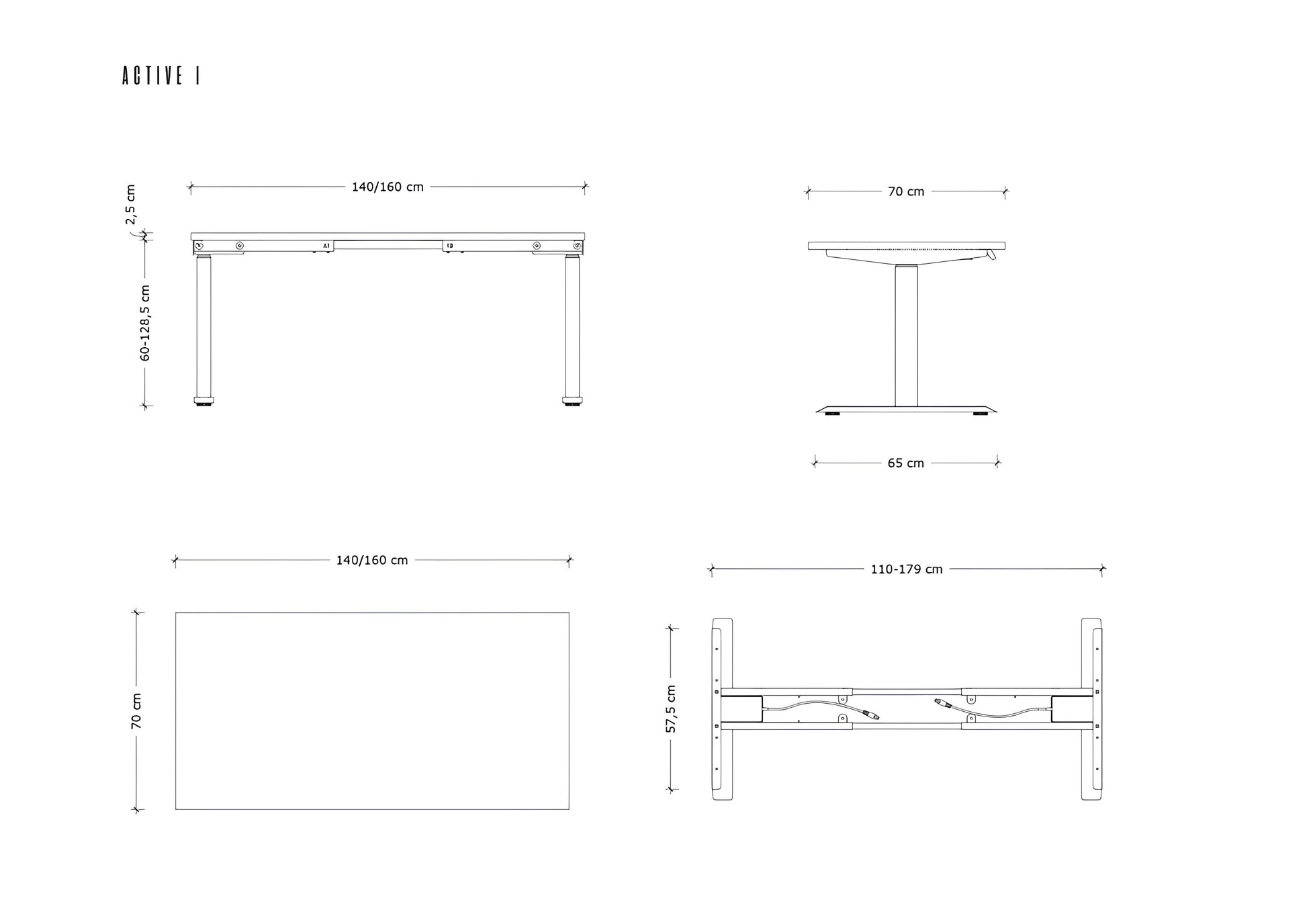 Galds Aktiva I 140;160/70 cm pelēks/antracīts - N1 Home