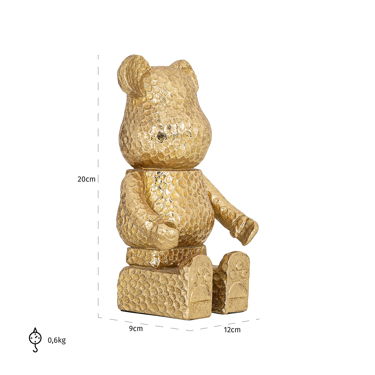 Dekoratīvs priekšmets Richmond Interiors Bear sitting 21/12/9 cm zelts - N1 Home