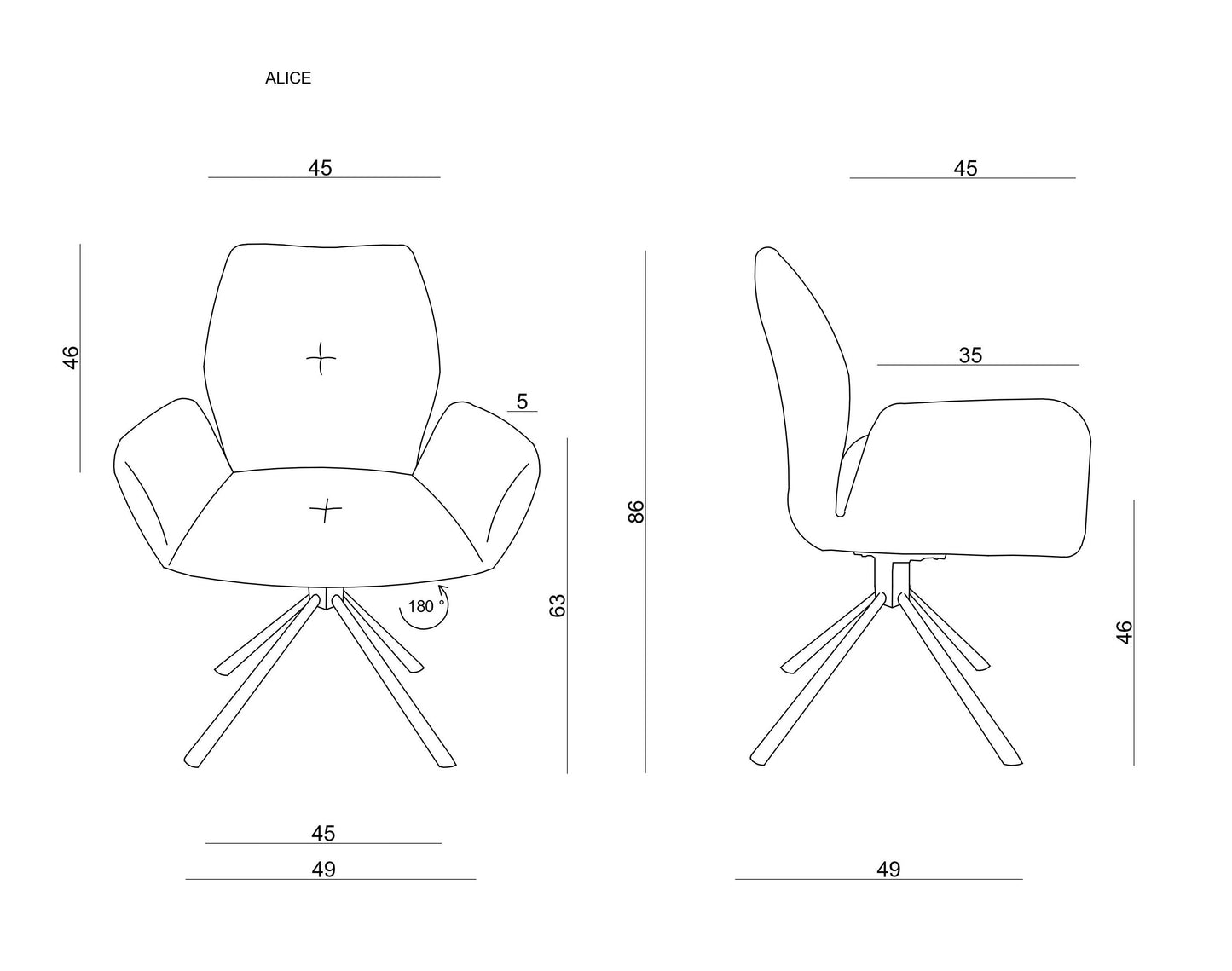 Krēsls Aaro 86/49/49 cm pelēks - N1 Home