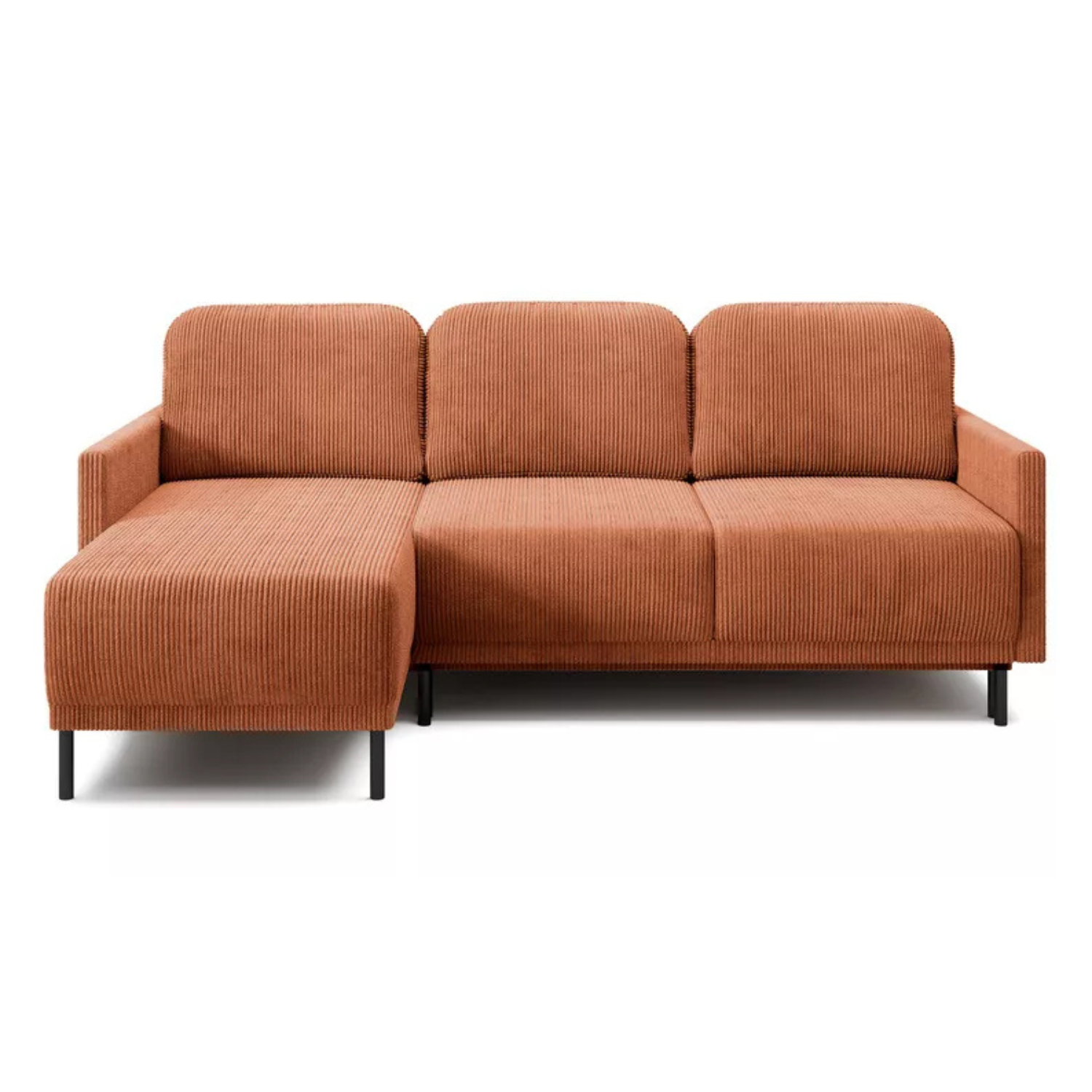 NOMIEL L-formas izvelkamais stūra dīvāns ar konteineru, universāls vara velvets - N1 Home