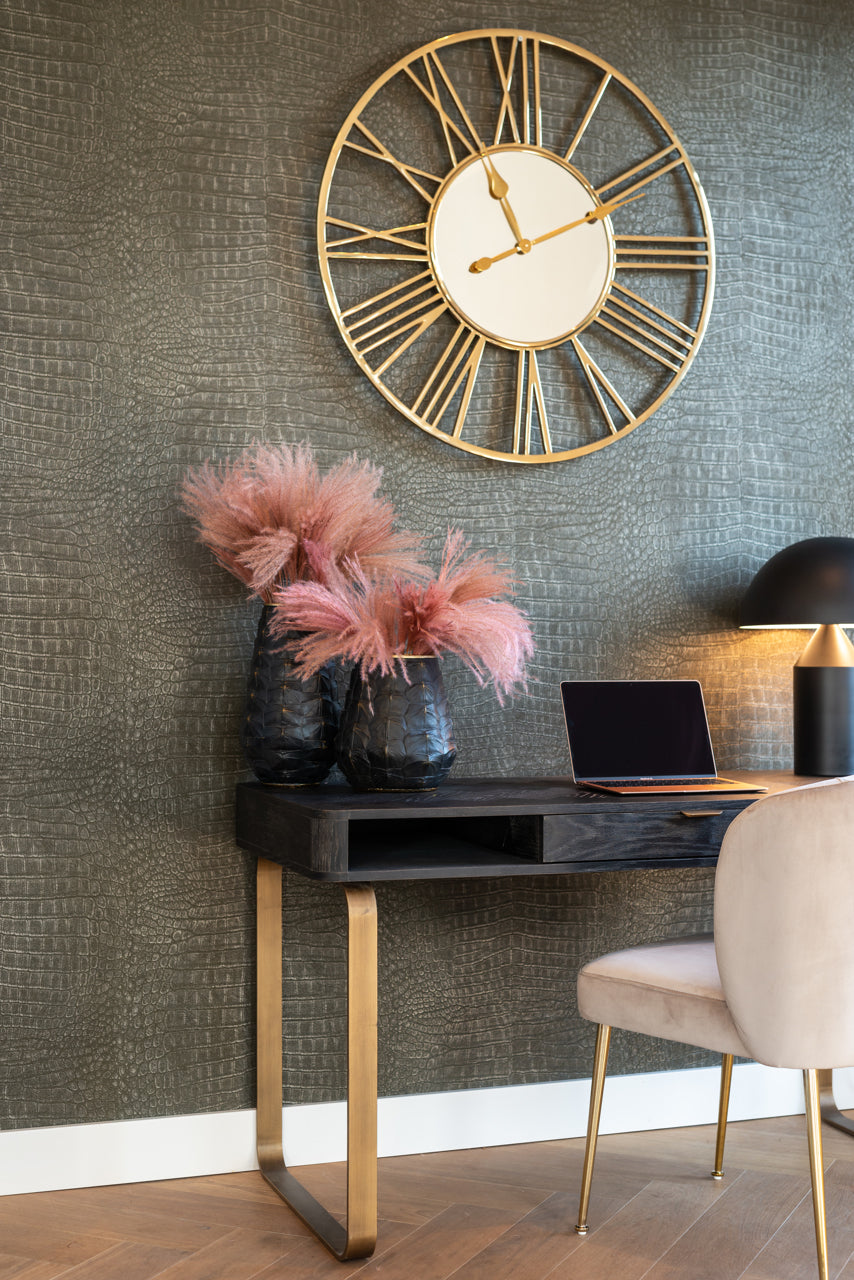 Konsole Blackbone Brass black rustic Richmond Interiors 76/140/60 cm melns - N1 Home