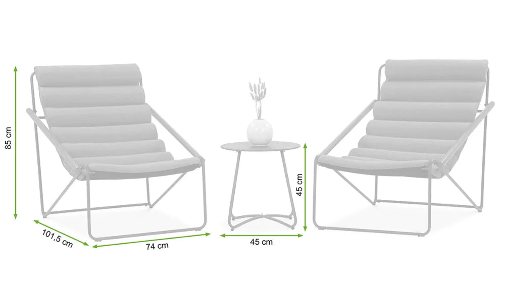 Balkona mēbeļu komplekts Arty tumši pelēks - N1 Home