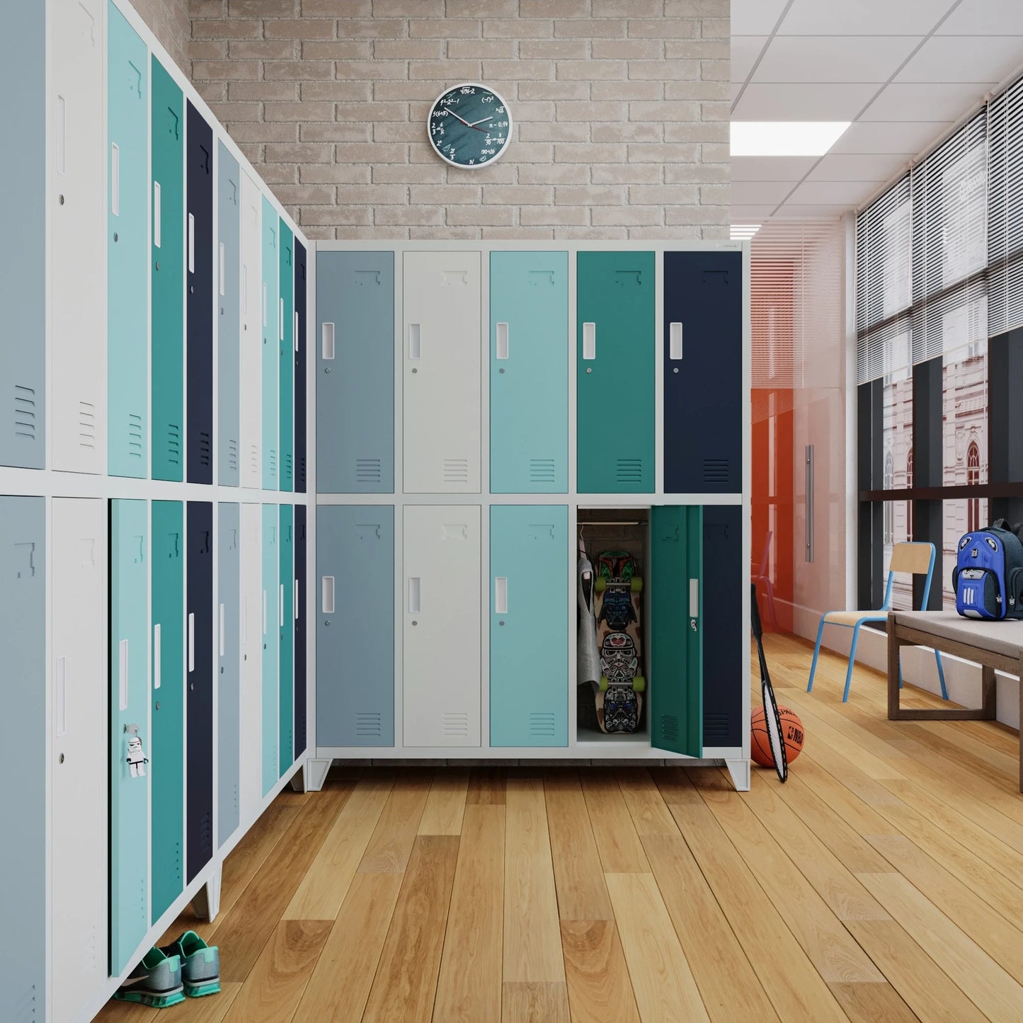 Veselības un drošības kabinets Barts 172/136/45 cm pelēks-daudzkrāsains - N1 Home