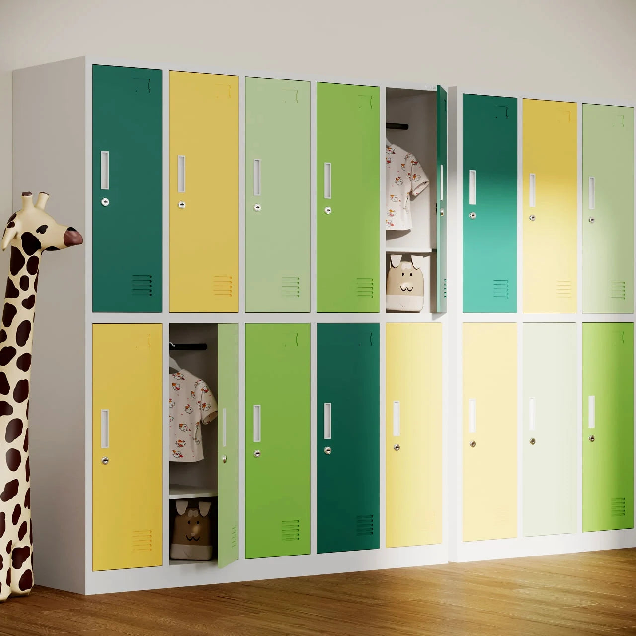 Metāla skapis Bart 150/136/45 cm pelēks-daudzkrāsains - N1 Home