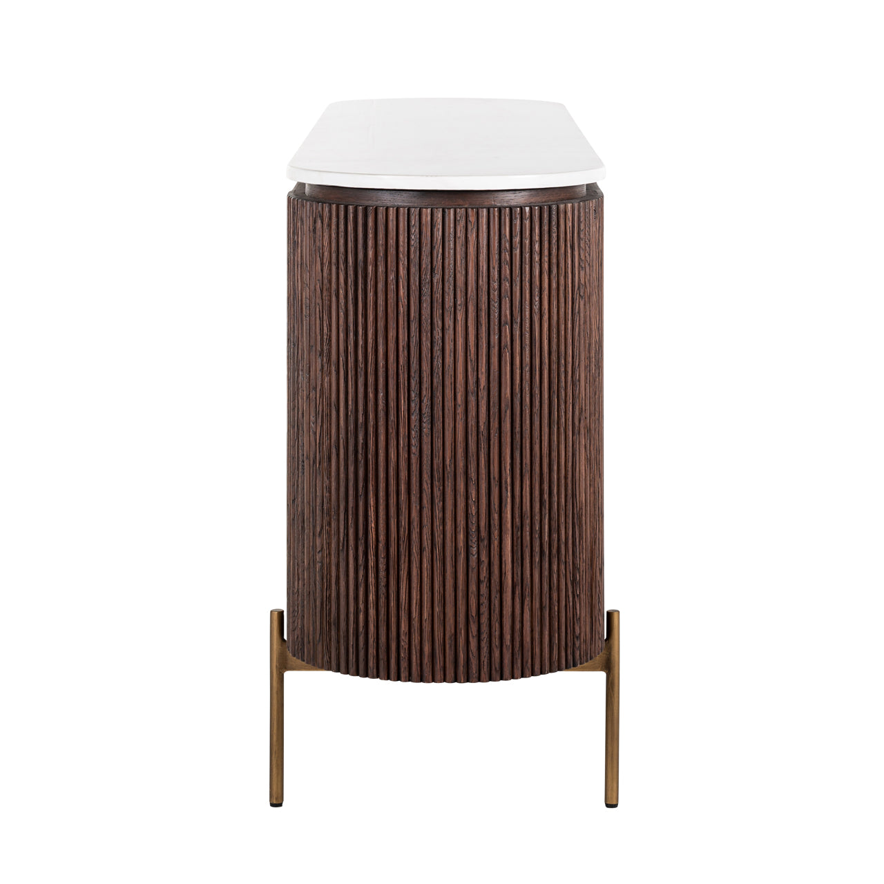 Kumode Barkley brushed gold Richmond Interiors 85/180/46 cm brūns - N1 Home