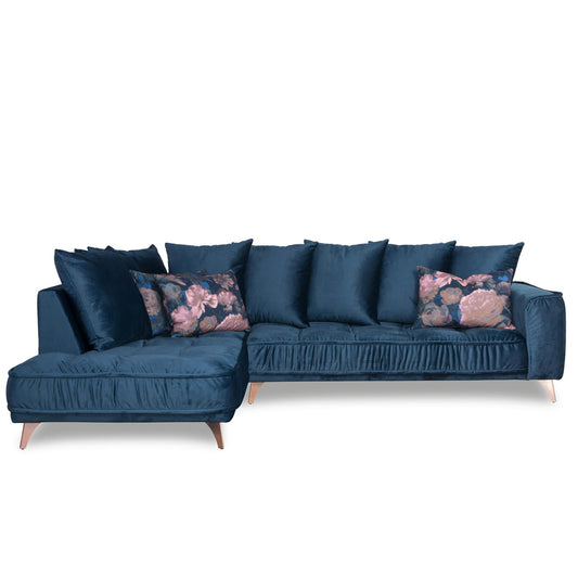 Dīvāns Belavio Befame 150-185/256-288/175-210 cm zils - N1 Home