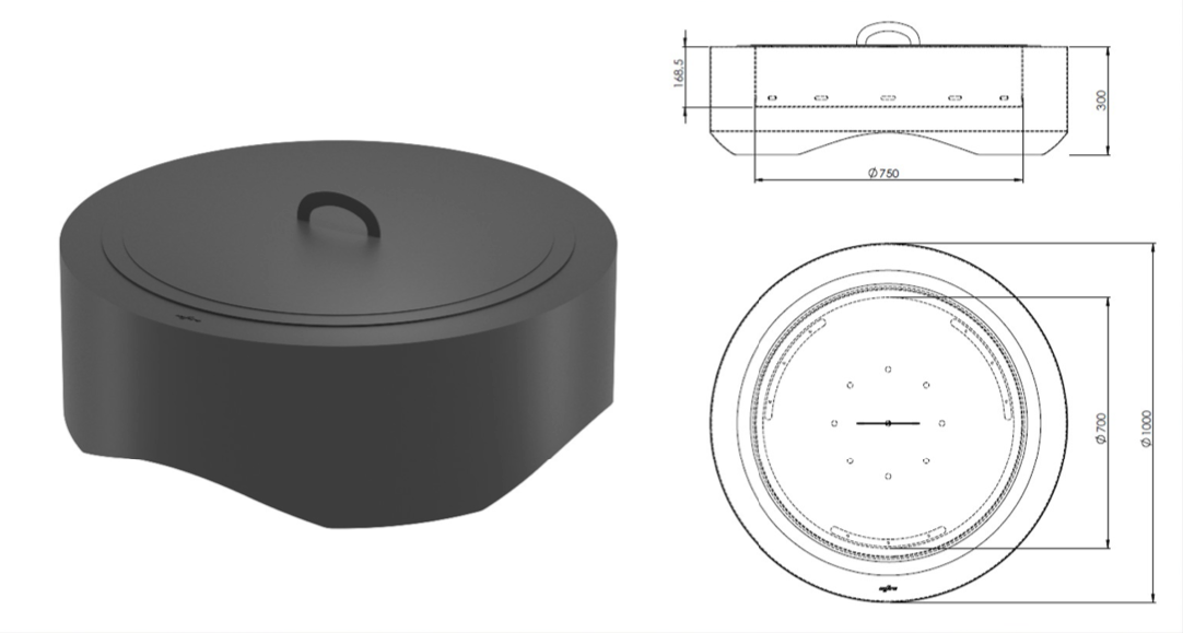 Dārza kamīns Blans Round 70/30; 100/30 cm melns - N1 Home